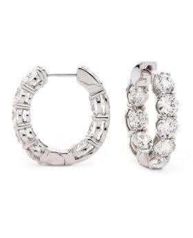 Claw Set Small Size Hoops Diamond Earrings