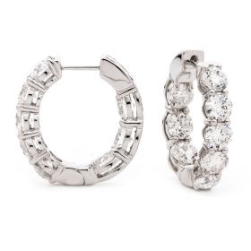 Claw Set Diamond Hoop Earrings