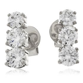 18kt White Gold Round Halo 0.30ct Total Diamond Earring Studs