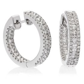 18kt White Gold Round Halo 0.30ct Total Diamond Earring Studs