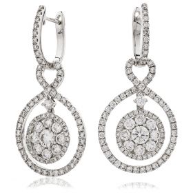 18kt White Gold Round Halo 0.30ct Total Diamond Earring Studs