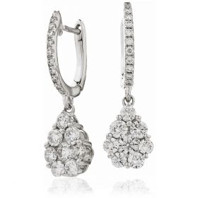 18kt White Gold Round Halo 0.30ct Total Diamond Earring Studs