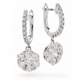 18kt White Gold Round Halo 0.30ct Total Diamond Earring Studs
