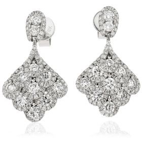 18kt White Gold Round Halo 0.30ct Total Diamond Earring Studs