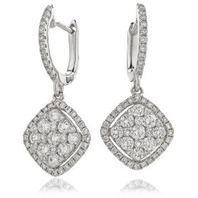 18kt White Gold Round Halo 0.30ct Total Diamond Earring Studs