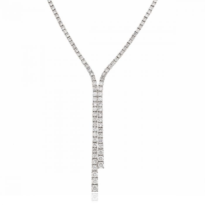 18K White Gold Diamond Tennis Necklace