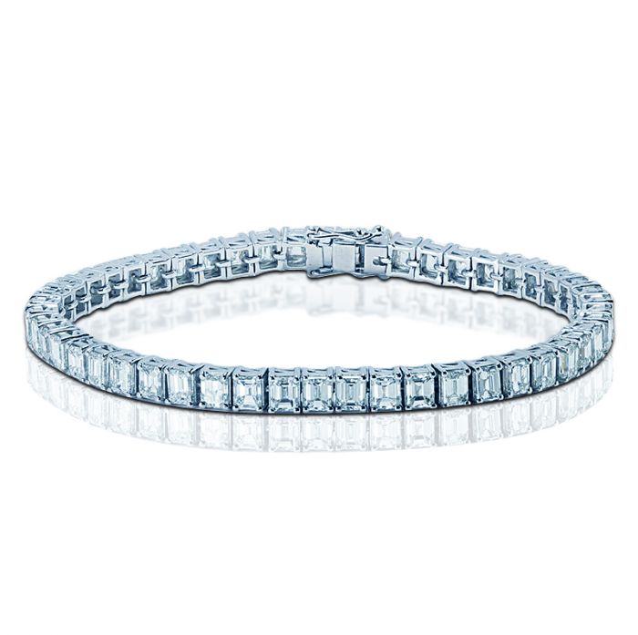 10 Carat Emerald Cut Diamond Tennis Bracelet
