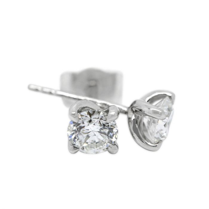 18k White Gold Four Claw Twist 0.50ct Total Diamond Earring Studs