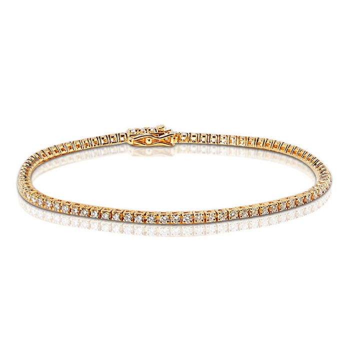2 Carat Rose Gold Diamond Tennis Bracelet