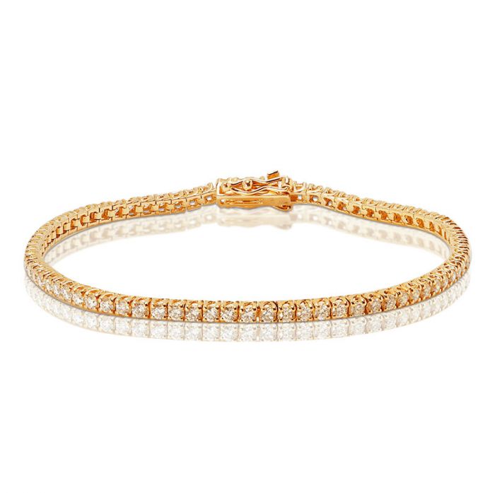 3 Carat Rose Gold Diamond Tennis Bracelet