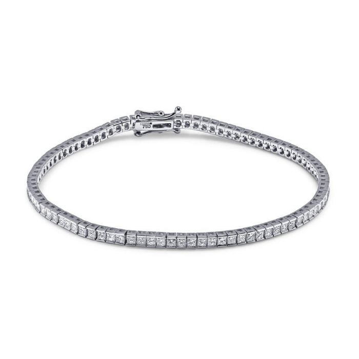 4 Carat Princess Cut Diamond Tennis Bracelet