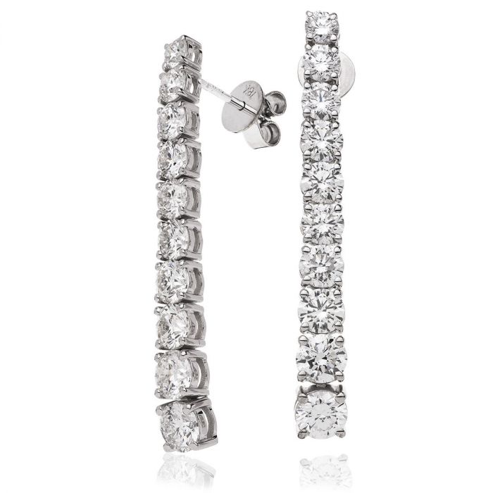 Long Diamond Drop Earrings