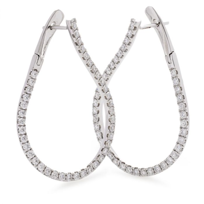 Twist Hoop Diamond Earrings