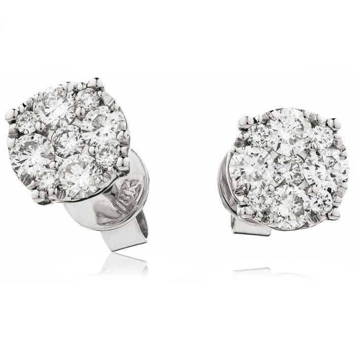 Illusion Pave Diamond Earring Studs
