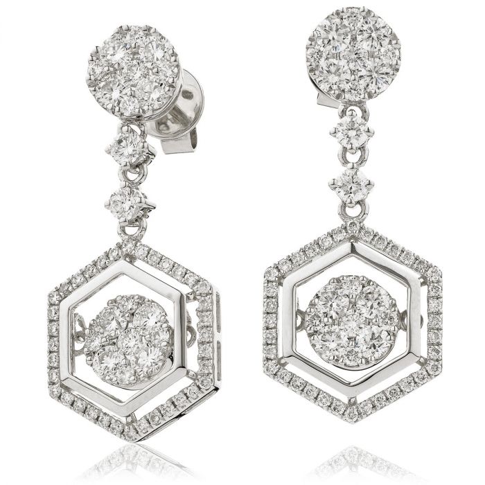 Moveable Diamond Drop Earrings