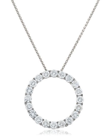 Circle Claw Set Diamond Necklace