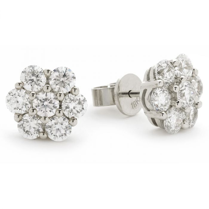 Large Pave Set Diamond Earring Studs