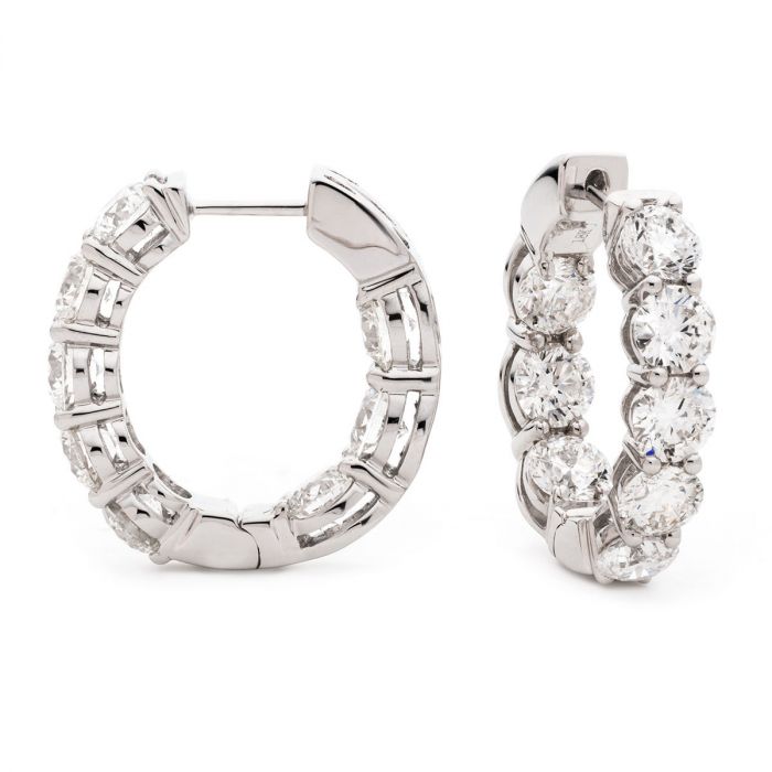 Claw Set Diamond Hoop Earrings