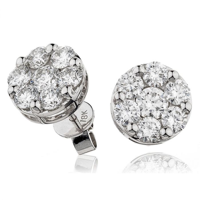 Pave Set Diamond Earring Studs