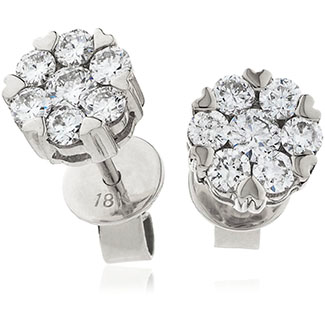 Heart Pave Set Diamond Earring Studs