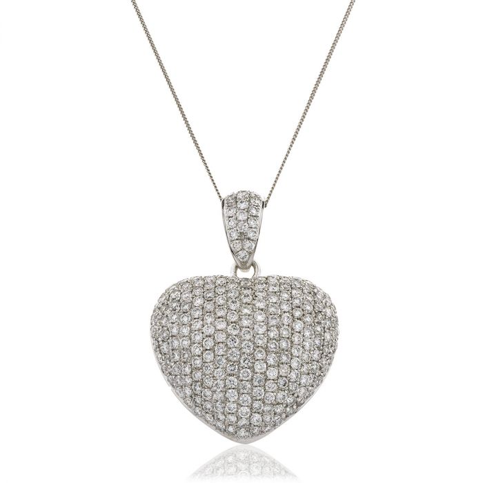 3.00ct Classic Round Diamond Heart Pendant