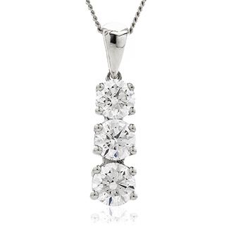 Claw Set Trilogy Diamond Pendant