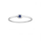 Sapphire Bezel White Gold Ring