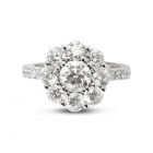 3ct Cluster Round Cut Diamond Cocktail Ring Top View