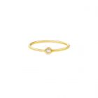Round Diamond Bezel Gold Ring