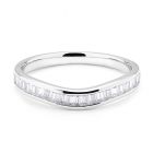 Channel Setting Curved Baguette Cut Diamond Wedding Ring