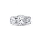 Radiant Cut Trilogy Diamond Engagement Ring Top View