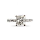 Cushion Cut Micro Setting Diamond Engagement Ring Top View