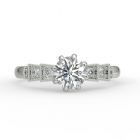 Art Deco Diamond Engagement Ring Top View
