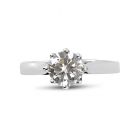 Eight Claw Solitaire Chenier Shank Diamond Engagement Ring Top View