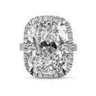 Elongated Cushion Halo Diamond Engagement Ring 