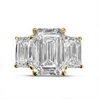 Radiant Cut Trilogy Diamond Engagement Ring Top View