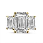 Radiant Cut Trilogy Diamond Engagement Ring Top View