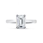 Four Claw Solitaire Emerald Cut Diamond Engagement Ring Top View