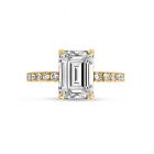 Emerald Cut Shoulder Set Diamond Engagement Ring Top View.jpg
