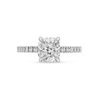 Cushion Cut Micro Setting Diamond Engagement Ring Top View