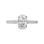 Four Claw Oval Cut Diamond Micro Setting Engagement Ring