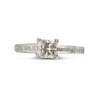 Four Claw Princess Cut Channel Setting Diamond Engagement Ring Top View
