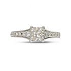 Four Claw Princess Cut  Reverse Tapered Diamond Engagement Ring Top View