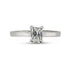 Four Claw Solitaire Emerald Cut Diamond Engagement Ring Top View