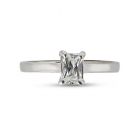 Four Claw Solitaire Emerald Cut Diamond Engagement Ring Top View