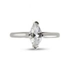 Four Claw Solitaire Marquise Cut Diamond Engagement Ring Top View
