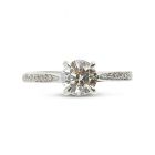 Four Claw Pave Setting Round Cut Diamond Engagement Ring Top View