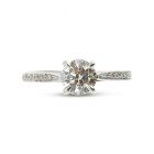 Four Claw Pave Setting Round Cut Diamond Engagement Ring Top View