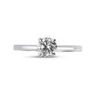 Bespoke Solitaire With Hearts Round Diamond Engagement Ring Top View