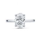 Four Claw Floating Round Cut Solitaire Diamond Engagement Ring Top View